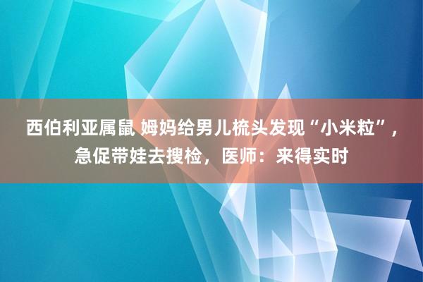 西伯利亚属鼠 姆妈给男儿梳头发现“小米粒”，急促带娃去搜检，医师：来得实时