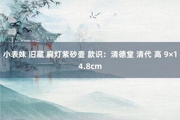 小表妹 旧藏 扁灯紫砂壶 款识：清德堂 清代 高 9×14.8cm