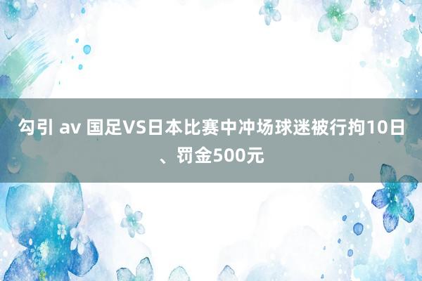 勾引 av 国足VS日本比赛中冲场球迷被行拘10日、罚金500元