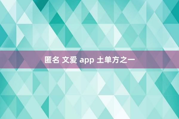 匿名 文爱 app 土单方之一