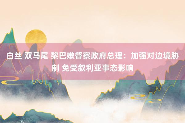 白丝 双马尾 黎巴嫩督察政府总理：加强对边境胁制 免受叙利亚事态影响