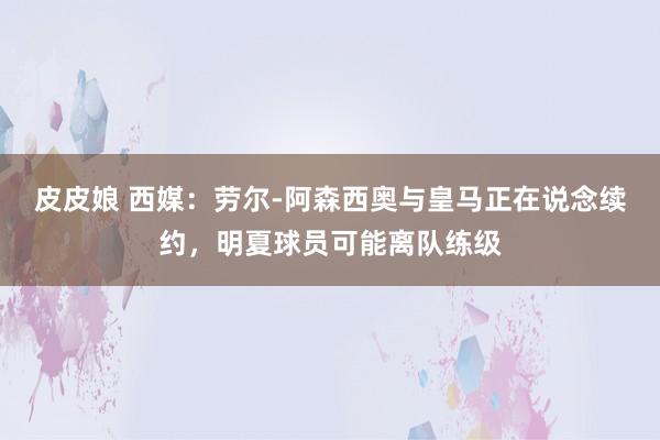 皮皮娘 西媒：劳尔-阿森西奥与皇马正在说念续约，明夏球员可能离队练级
