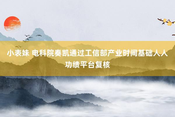 小表妹 电科院奏凯通过工信部产业时间基础人人功绩平台复核