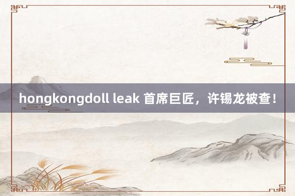 hongkongdoll leak 首席巨匠，许锡龙被查！