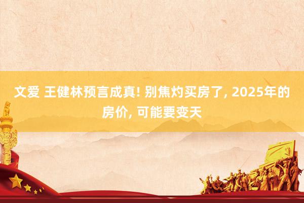 文爱 王健林预言成真! 别焦灼买房了， 2025年的房价， 可能要变天