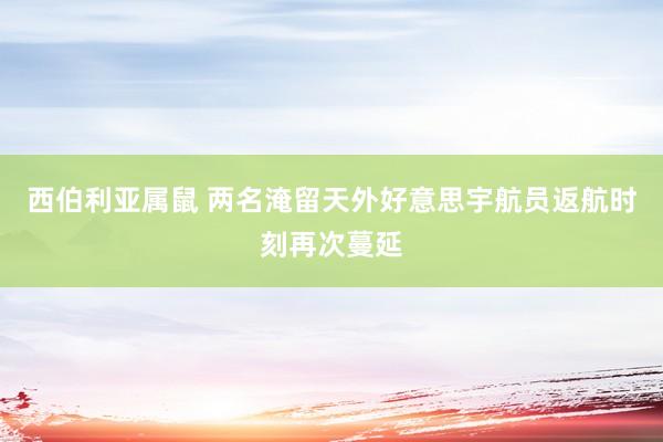西伯利亚属鼠 两名淹留天外好意思宇航员返航时刻再次蔓延