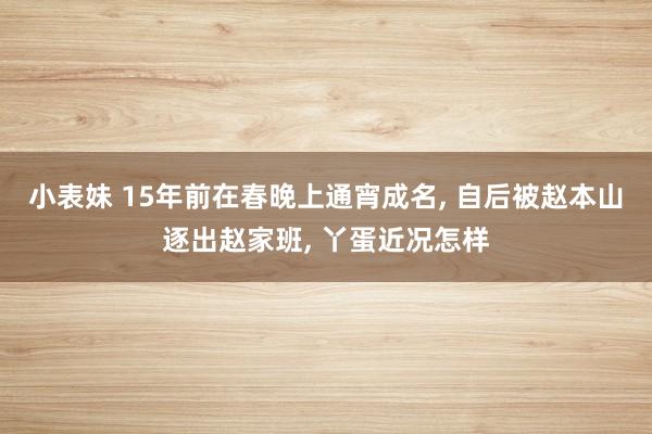 小表妹 15年前在春晚上通宵成名， 自后被赵本山逐出赵家班， 丫蛋近况怎样