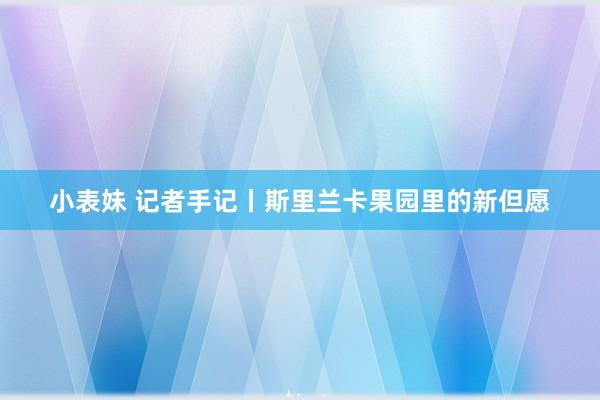 小表妹 记者手记丨斯里兰卡果园里的新但愿