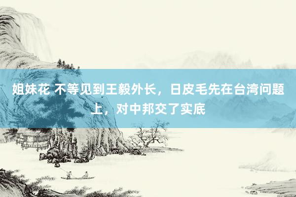 姐妹花 不等见到王毅外长，日皮毛先在台湾问题上，对中邦交了实底