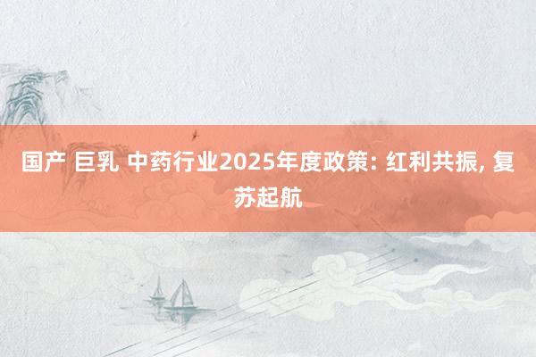 国产 巨乳 中药行业2025年度政策: 红利共振， 复苏起航