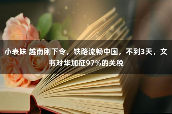 小表妹 越南刚下令，铁路流畅中国，不到3天，文书对华加征97%的关税