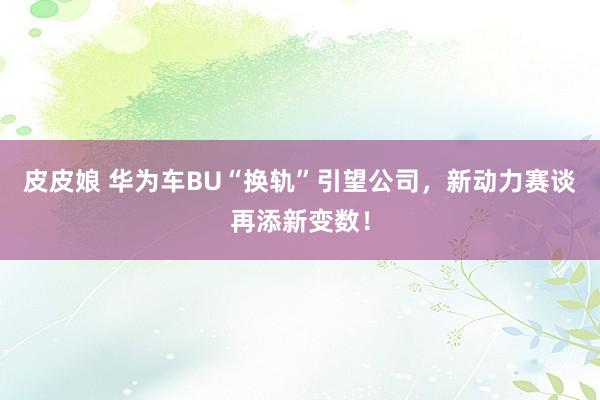 皮皮娘 华为车BU“换轨”引望公司，新动力赛谈再添新变数！