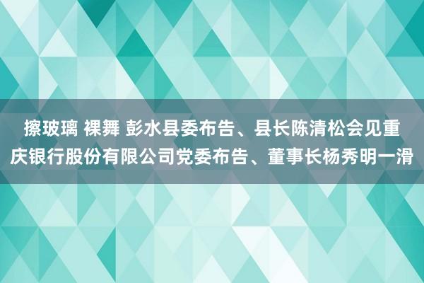擦玻璃 裸舞 彭水县委布告、县长陈清松会见重庆银行股份有限公司党委布告、董事长杨秀明一滑