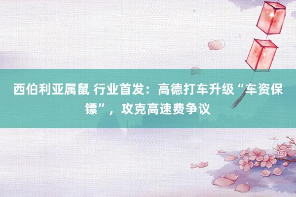 西伯利亚属鼠 行业首发：高德打车升级“车资保镖”，攻克高速费争议