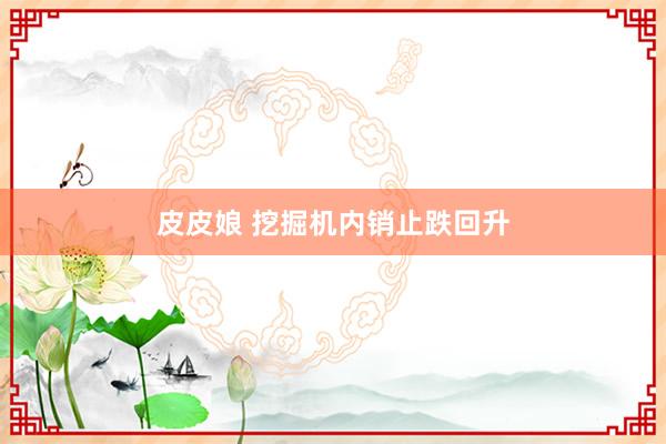皮皮娘 挖掘机内销止跌回升