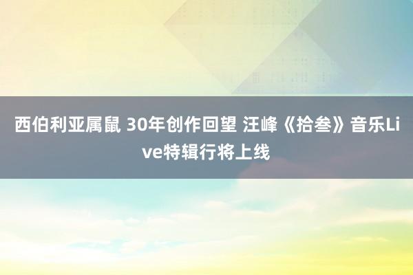西伯利亚属鼠 30年创作回望 汪峰《拾叁》音乐Live特辑行将上线