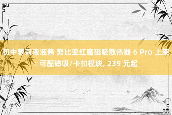 初中萝莉液液酱 努比亚红魔磁吸散热器 6 Pro 上架: 可配磁吸/卡扣模块， 239 元起