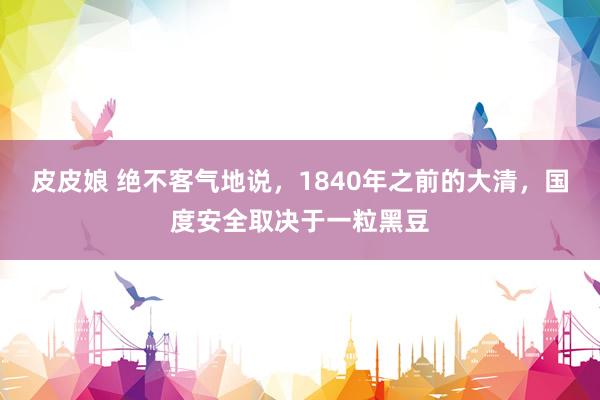 皮皮娘 绝不客气地说，1840年之前的大清，国度安全取决于一粒黑豆
