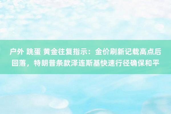 户外 跳蛋 黄金往复指示：金价刷新记载高点后回落，特朗普条款泽连斯基快速行径确保和平