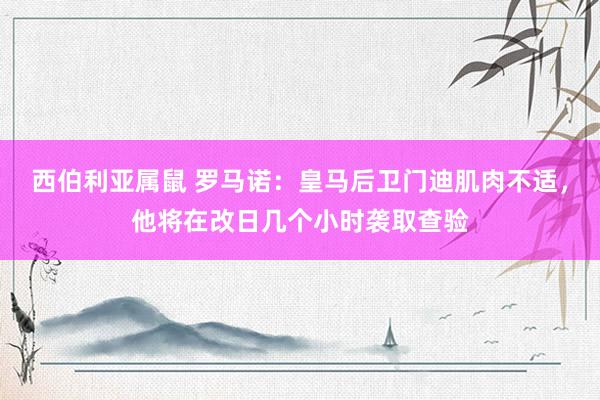 西伯利亚属鼠 罗马诺：皇马后卫门迪肌肉不适，他将在改日几个小时袭取查验