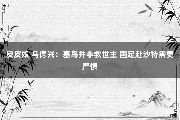 皮皮娘 马德兴：塞鸟并非救世主 国足赴沙特需更严慎