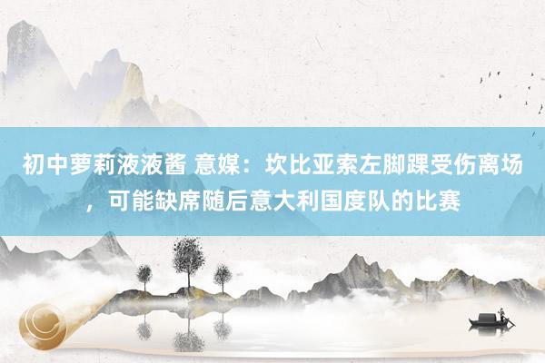 初中萝莉液液酱 意媒：坎比亚索左脚踝受伤离场，可能缺席随后意大利国度队的比赛