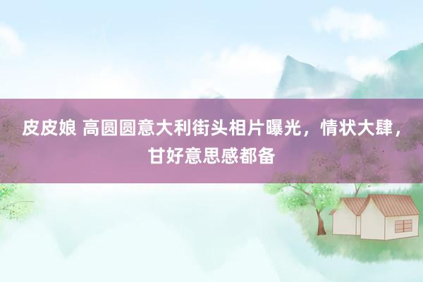 皮皮娘 高圆圆意大利街头相片曝光，情状大肆，甘好意思感都备
