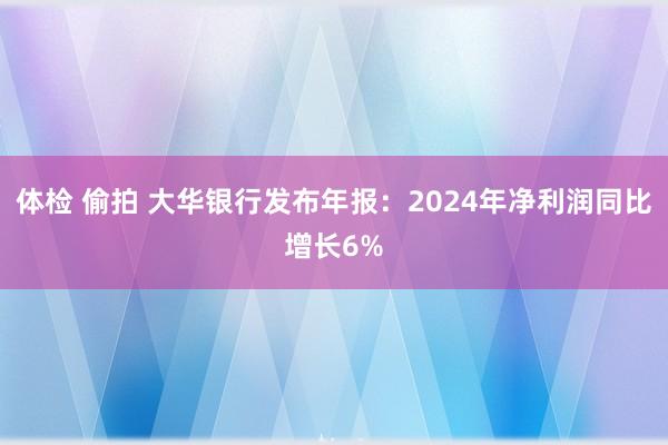 体检 偷拍 大华银行发布年报：2024年净利润同比增长6%