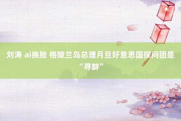 刘涛 ai换脸 格陵兰岛总理月旦好意思国探问团是“寻衅”