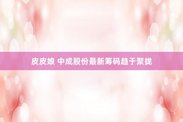 皮皮娘 中成股份最新筹码趋于聚拢