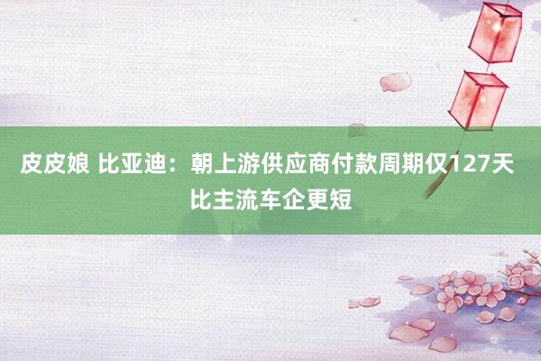 皮皮娘 比亚迪：朝上游供应商付款周期仅127天 比主流车企更短