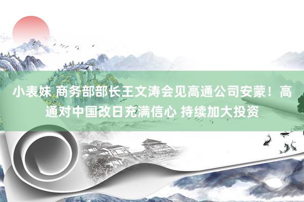 小表妹 商务部部长王文涛会见高通公司安蒙！高通对中国改日充满信心 持续加大投资