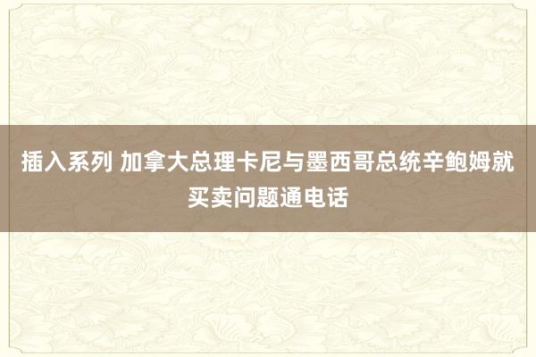 插入系列 加拿大总理卡尼与墨西哥总统辛鲍姆就买卖问题通电话