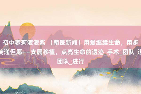 初中萝莉液液酱 【朝医新闻】用爱继续生命，用步履传递但愿——支属移植，点亮生命的遗迹_手术_团队_进行