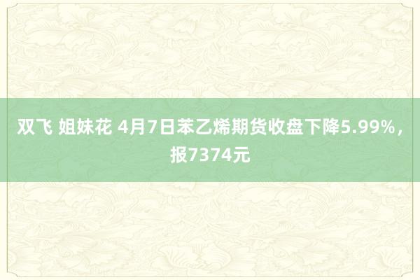 双飞 姐妹花 4月7日苯乙烯期货收盘下降5.99%，报7374元