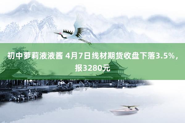 初中萝莉液液酱 4月7日线材期货收盘下落3.5%，报3280元