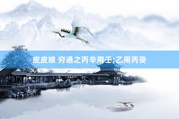皮皮娘 穷通之丙辛用壬;乙用丙癸