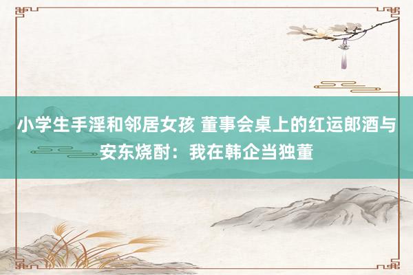 小学生手淫和邻居女孩 董事会桌上的红运郎酒与安东烧酎：我在韩企当独董