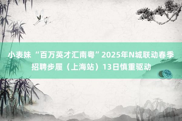 小表妹 “百万英才汇南粤”2025年N城联动春季招聘步履（上海站）13日慎重驱动