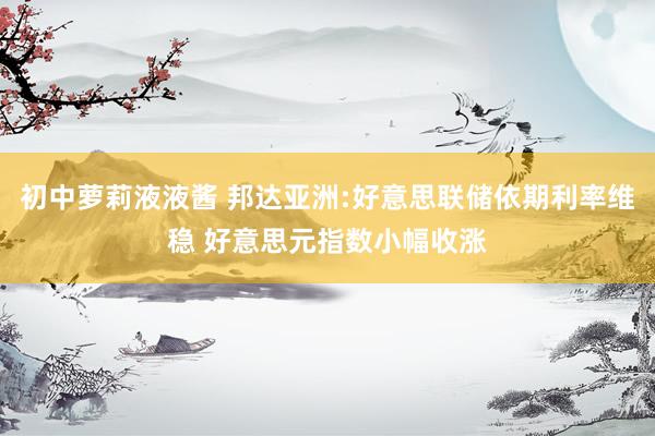 初中萝莉液液酱 邦达亚洲:好意思联储依期利率维稳 好意思元指数小幅收涨