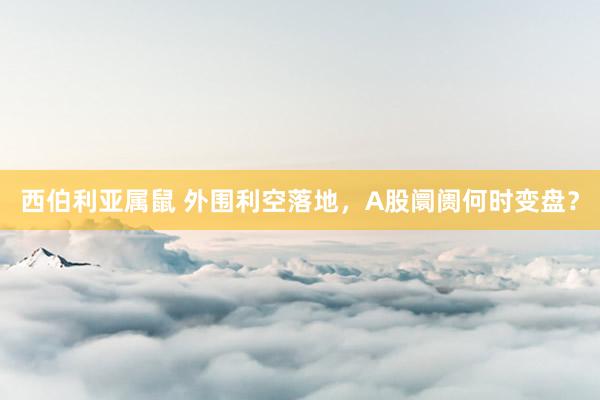 西伯利亚属鼠 外围利空落地，A股阛阓何时变盘？