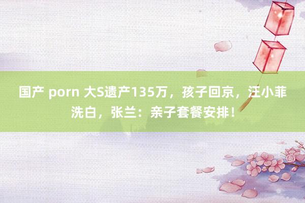 国产 porn 大S遗产135万，孩子回京，汪小菲洗白，张兰：亲子套餐安排！