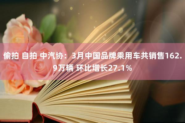 偷拍 自拍 中汽协：3月中国品牌乘用车共销售162.9万辆 环比增长27.1%