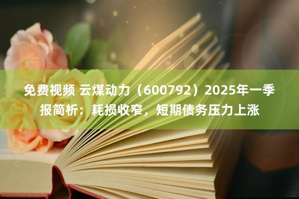 免费视频 云煤动力（600792）2025年一季报简析：耗损收窄，短期债务压力上涨